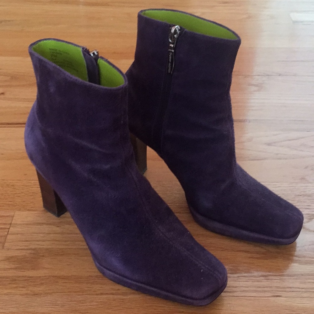 Purple suede boots
